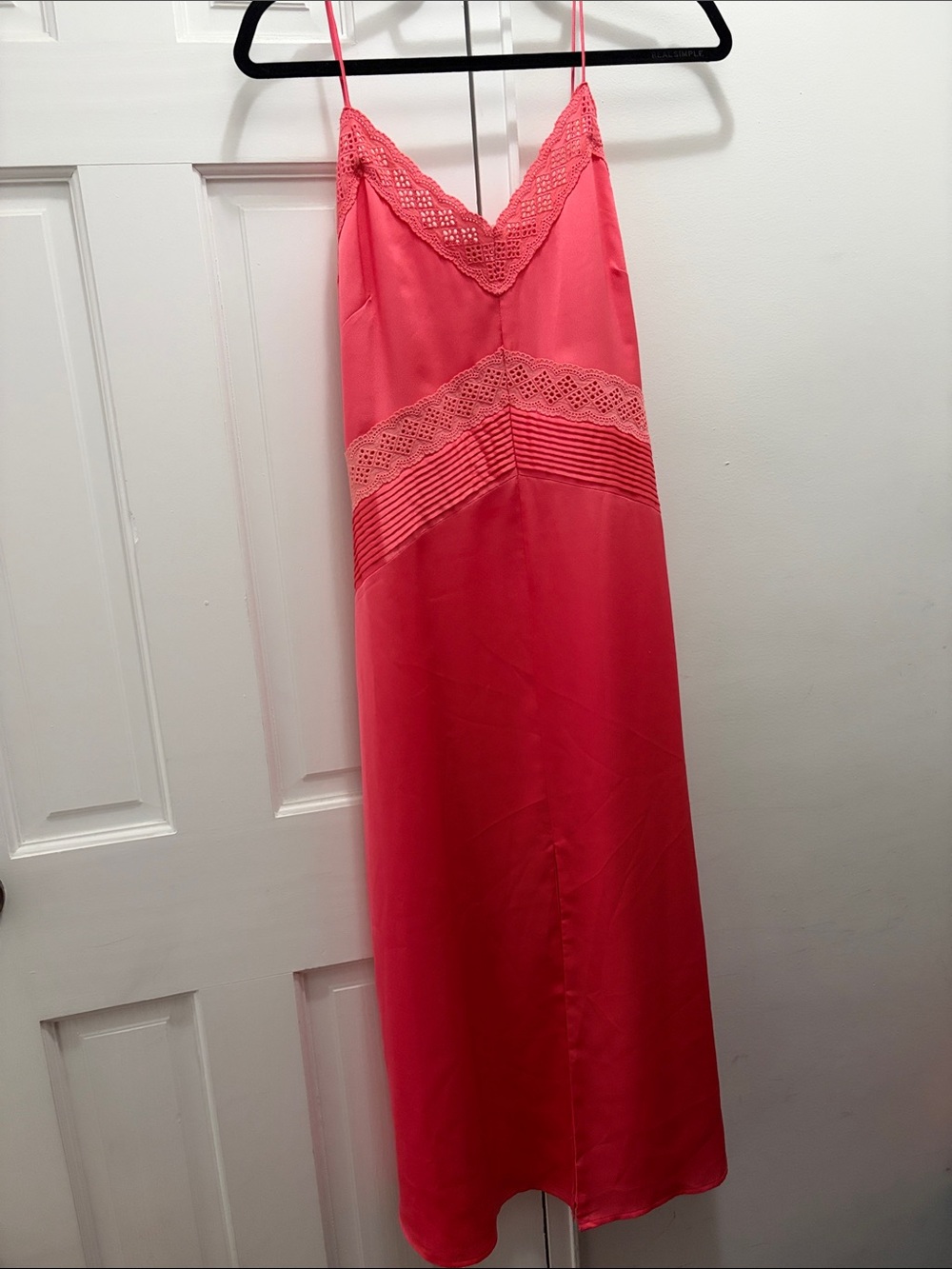 The Westside Lace Trim Slip Dress - Coral Pink